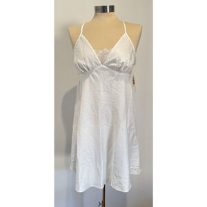 NWT FLORA NIKROOZ Silky Satin Ivory Bridal Chemise Lingerie Night Gown Small